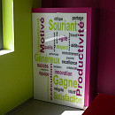 Verre de couleur : verre serigraphié et impression numérique